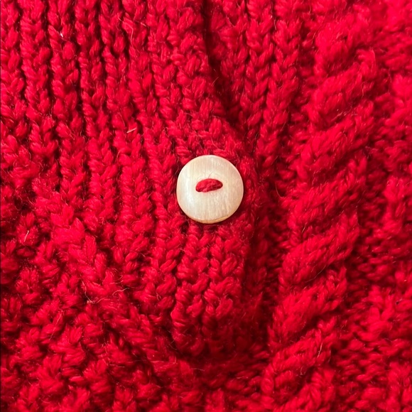 MADE IN URUGUAY Ladies medium Red Turtleneck Sweater 100% virgin wool hand knit - Picture 4 of 10